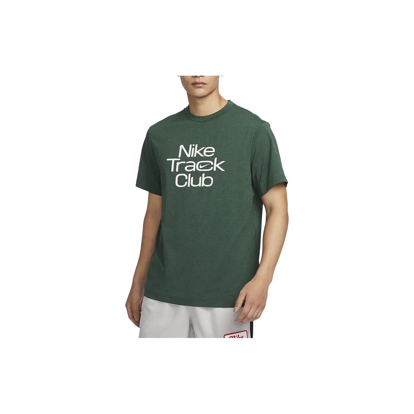 

Мужская повседневная футболка с короткими рукавами и круглым вырезом Nike Dri-Fit Track Club, елово-зеленая FB5513-323