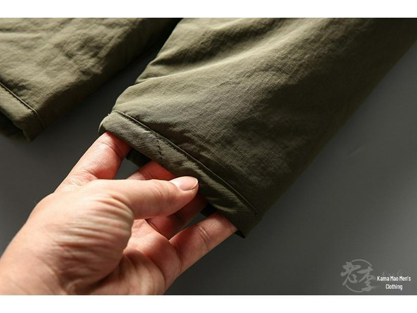Men's Retro Military-Style V-Neck Cotton Padded Jacket - Autumn/Winter Outdoor Workwear Trend