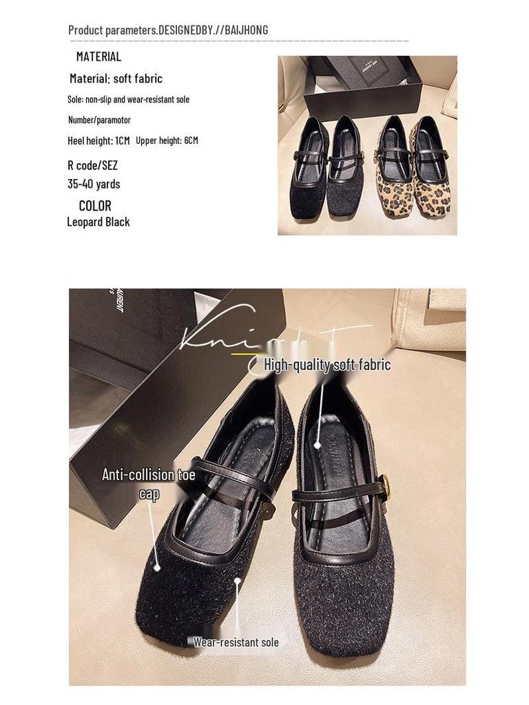 Spring 2025 Women's Flat Suede Mary Jane Moccasins with Soft Sole