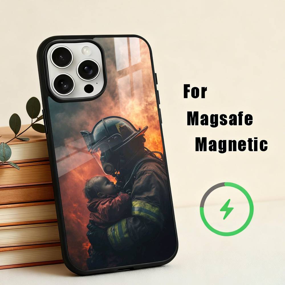 Fire Disaster Firefighter   Phone Case For iPhone 17,16,15,14,13,12,Plus,Pro,Max for Magsafe Magnetic Wireless Charging
