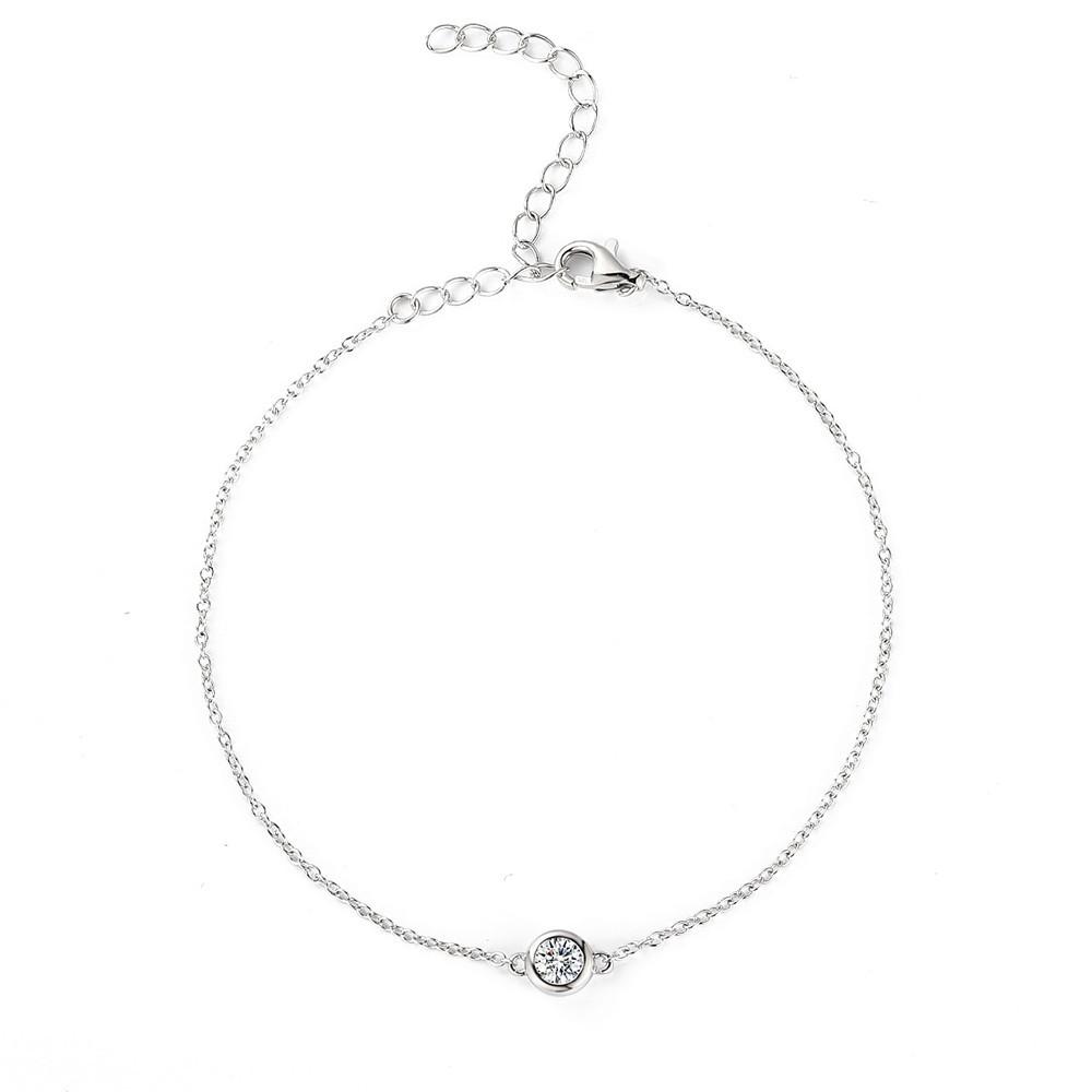 Fashion Boutique 0.3 Carat Moissanite Bracelet Single Stone Round Bag S925 Sterling Silver Jewelry Mozambican Jewelry