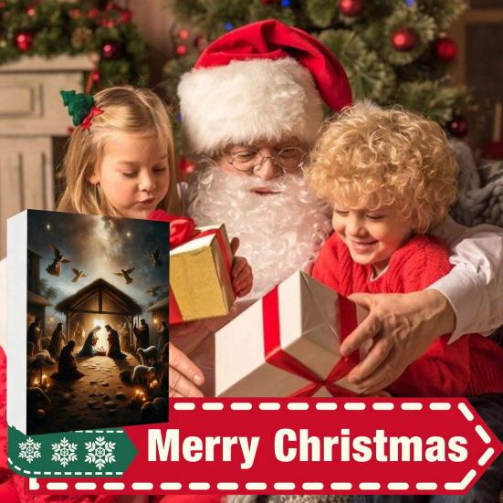 Nativity Advent Calendar 2025 24 Days Christmas Countdown Calendar with 24 Nativity Scene Ornaments Christian