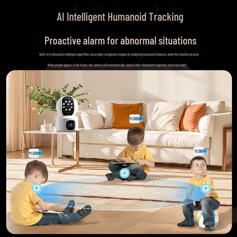 Mingsheng 4G Dual-Lens Indoor PTZ Security Camera (CN Version)