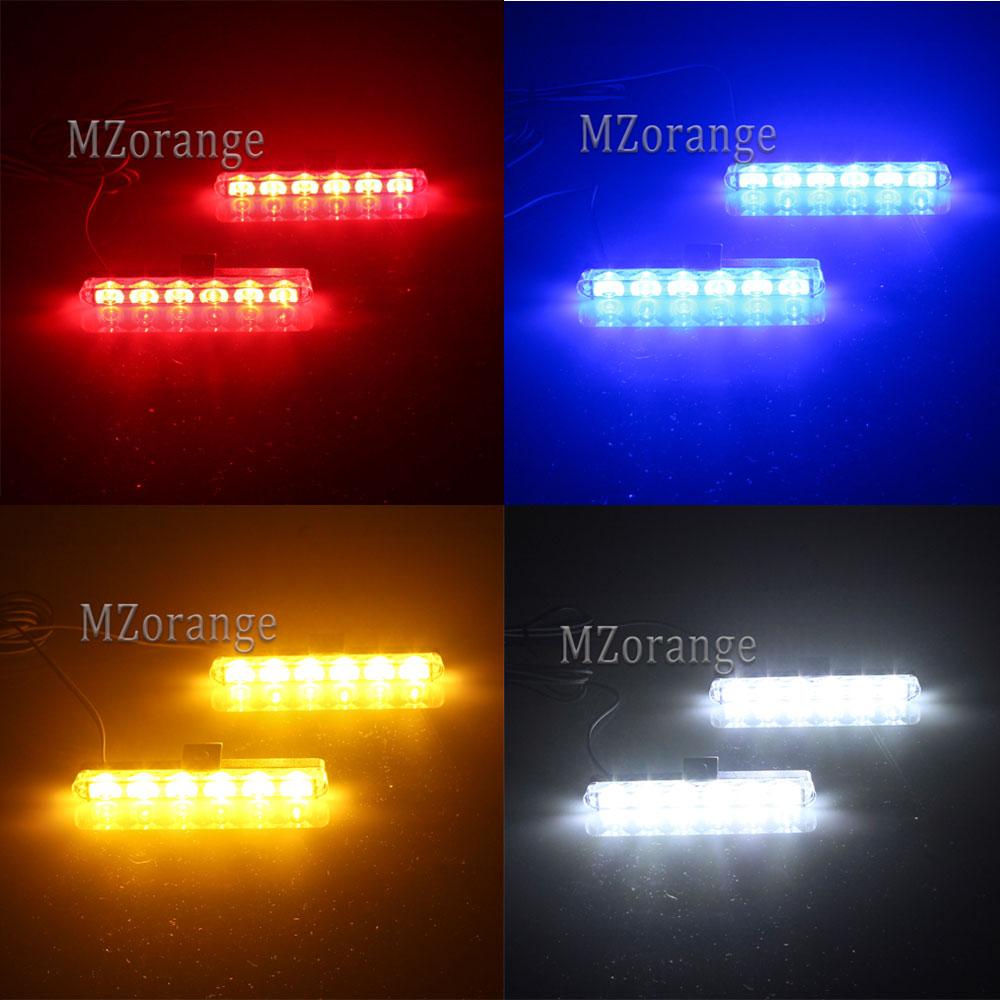 Luci stroboscopiche a LED della polizia Luci lampeggianti Fso Flash automatico Avvertimento Luce stroboscopica Ambulanza Lampada a 6 LED per auto con controllo cablato