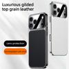 Luxury Gilt First Layer Cowhide Leather Case for iPhone 17 Pro Max Air 17Pro Fine Hole Lens Electroplating Soft Edge Back Cover