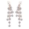 Gentle White Flower Tassel Earrings Headdress Accessories White Dress Performance Earrings