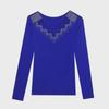 Autumn 2022 Fashion: Slim Fit V-Neck Long-Sleeve Women's Top with Mesh and Sparkling Detailing