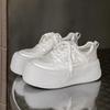 Leather Thick Bottom Boost Foam Bottom White Sneakers Women's Fall Casual Breathable Versatile Board Shoes