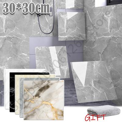 10-50 Peças Adesivos de Parede de Mármore em PVC Autoadesivos Espessos Adesivos de Azulejo Impermeáveis para Banheiro Adesivos de Chão Cozinha Decoração de Casa
