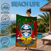Fc 1903 Emblem Printed Microfiber Beach Towel, Soft And Absorbent, Quick-Dry, Ideal for Summer Travel, Beach Essential, Swimming Pool