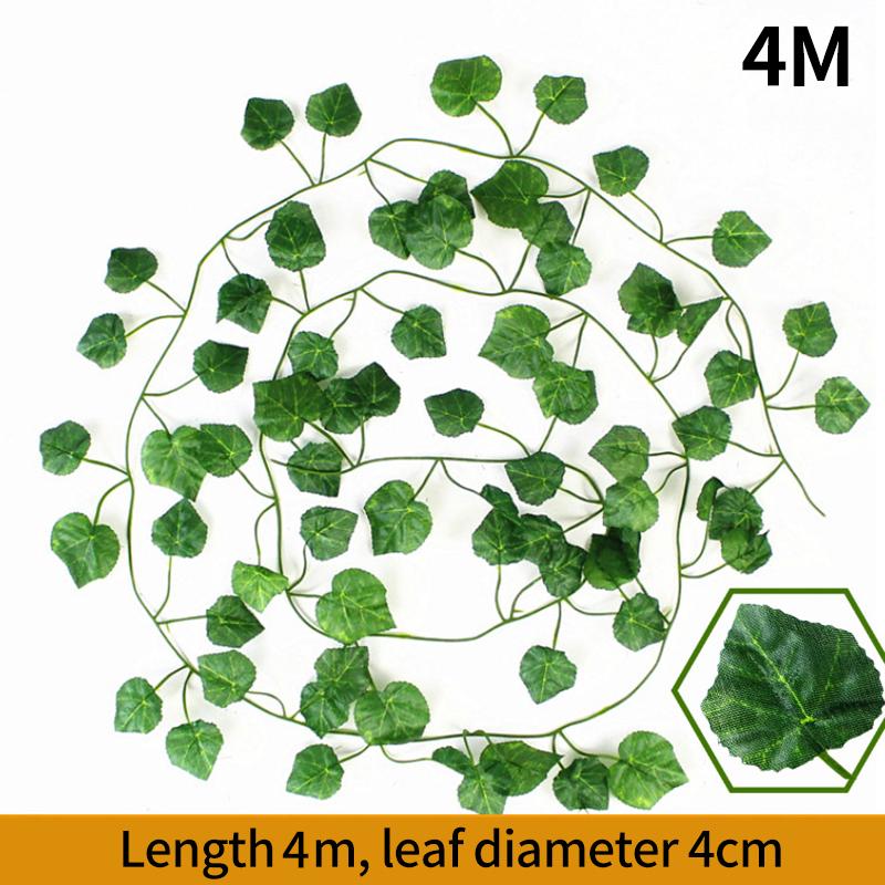 1/2/10M Artificial Plant Leaves Vine Green Fake Leaf Garland Hanging Vines Greenery Wall Decor Wedding Party Christmas Supplies