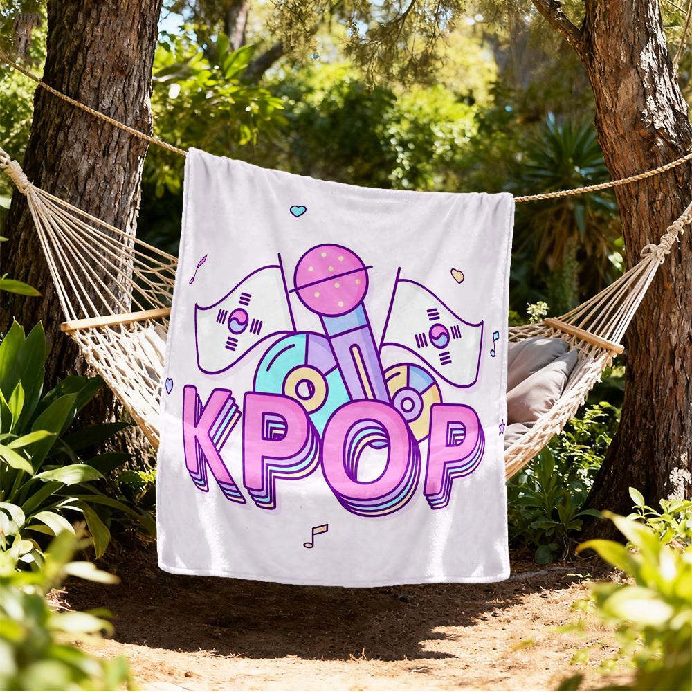 KPOP MUSIK Outdoor Flanelldecken, Outdoor-Reise, Heimdecken, Fan-Geschenke, Geeignet für alle Jahreszeiten, Weihnachtsgeschenke. R1127104