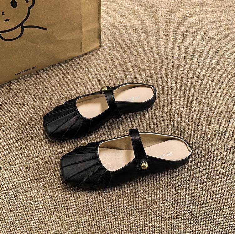 Baotou half-drag flat sandals women's summer wear 2025 new Mary Jane single shoes with skirt cool slippers