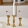 3Pcs Gold Candlestick Holders Table Centerpiece Brass Taper Candle Holders Home Decorations Decorative Candle Holder