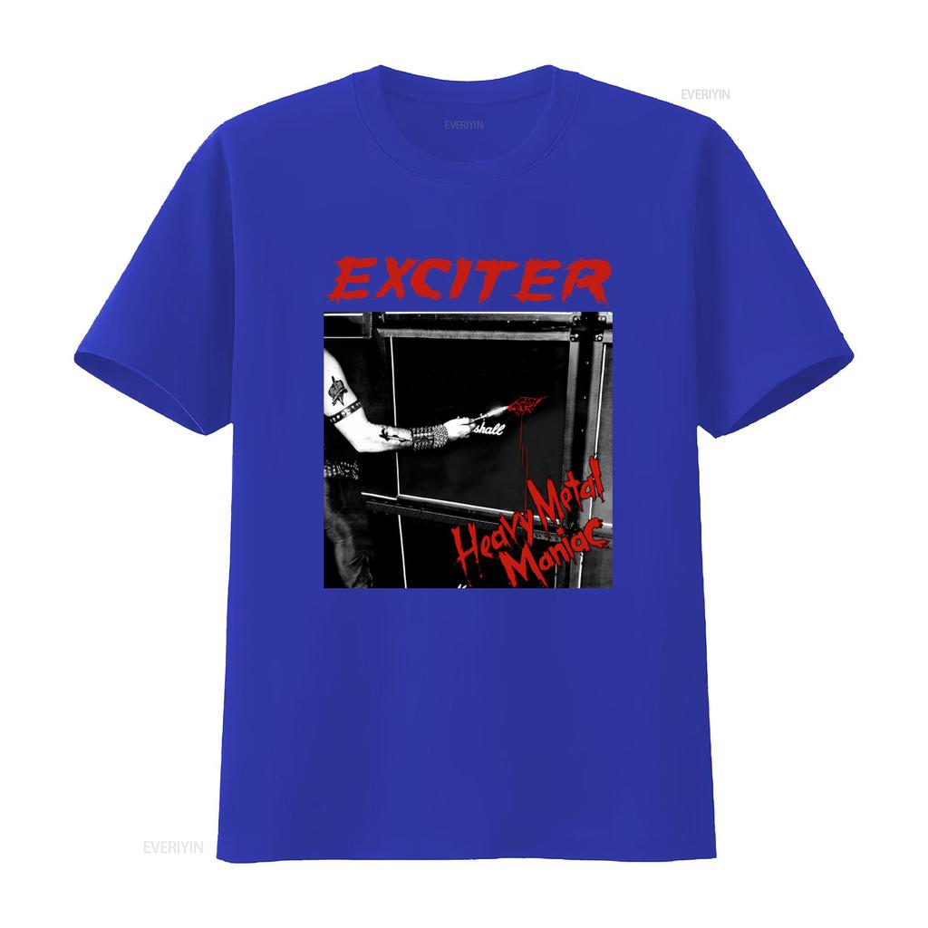 Exciter Heavy Metal Maniac Music T Shirt for Rock Fans Vintage Washed Fashion Breathable Streetwear Stretched Graphic Soft