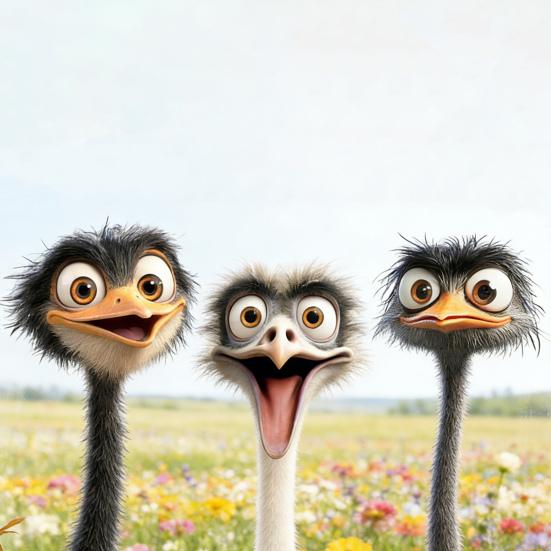 Funny Ostrich Head Window Ostriches Waterproof for Car Glass Static Decal Sticker Cartoon Door Wall Window