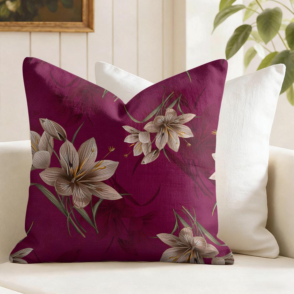 Classic Floral Print Cushion Cover Summer Linen Pillow Case Organic Fabric Cushion Cover DoubleSided Print Sofa Home Decor 30x30cm