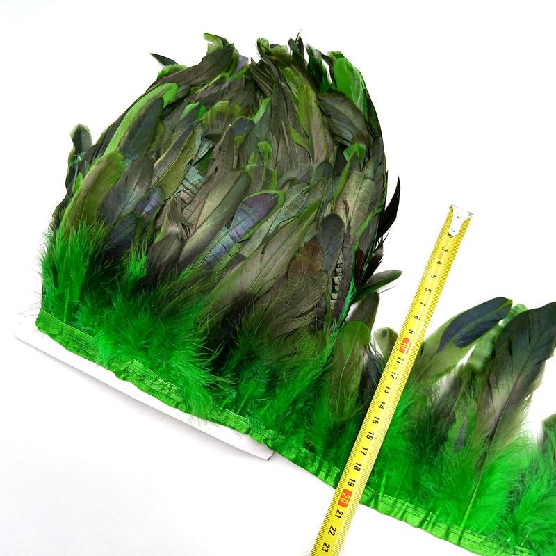 5-10Meter Natural Chicken Rooster Tail Feathers Trims Fringe Plumas Wedding Party Dress Decoration Needlework Accessories13-18cm