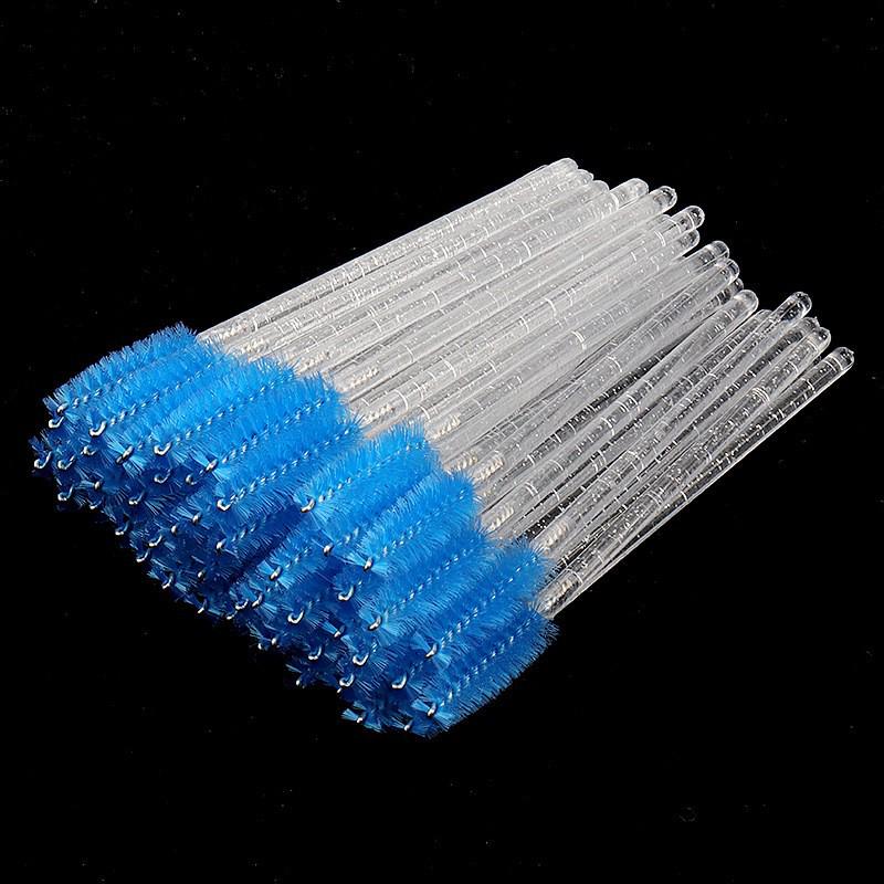 Pack of 50 Colorful Crystal Rod Disposable Eyelash & Eyebrow Nylon Brushes