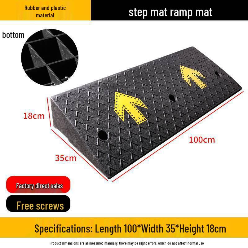 Heavy-Duty Rubber/Plastic Curb Ramp & Speed Bump Pad
