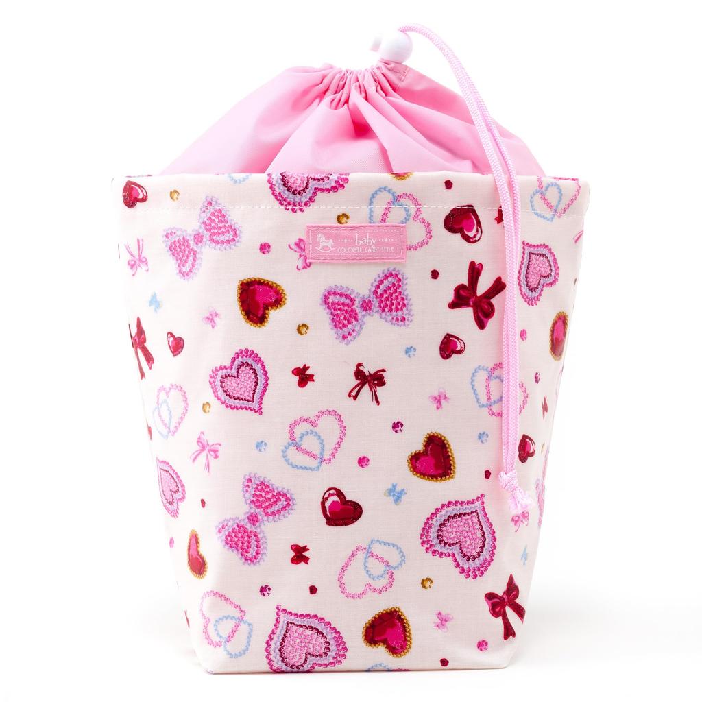 COLORFUL CANDY STYLE Deodorizing Diaper Pouch and Diaper Pouch Set of Heart and Ribbon Sparkle Beauty (Clutch Type) 2, (White) B8001600-BTR