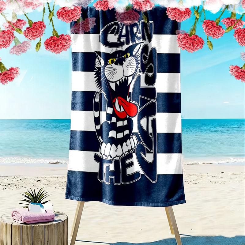 Geelong Cats Edge Print Beach Towel, Large Soft Quick Dry Towel for Beach Camping Swimming