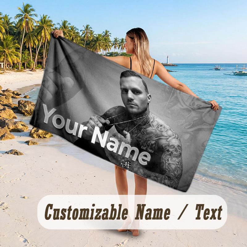 Custom Name Large Beach Towel,Kontra K Quick Absorbent Towel For Outdoor Travel Poolside