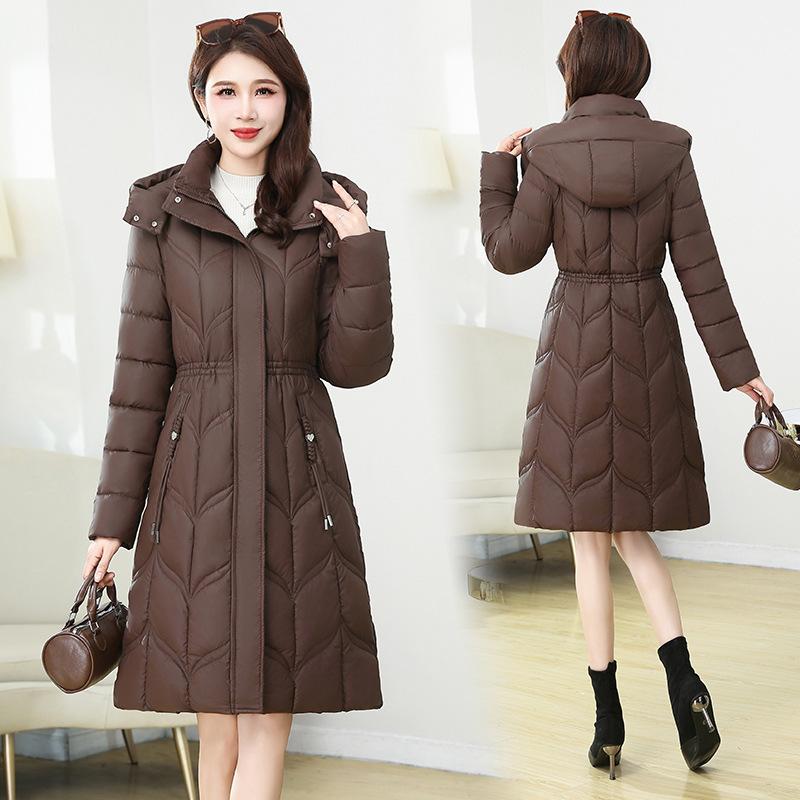 Down padded jacket women's mid-length style thickened 2025 new fashion winter slim jacket slimming padded jacket