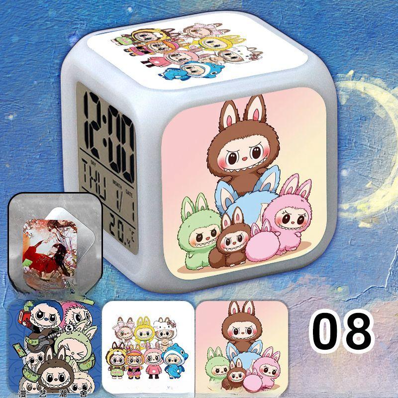 Cute  Electronic Alarm Clock with Seven-color Luminous Night Light Alarm Clock