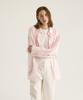 Oteumilkape Oversized Striped Button-Up Shirt - Pink