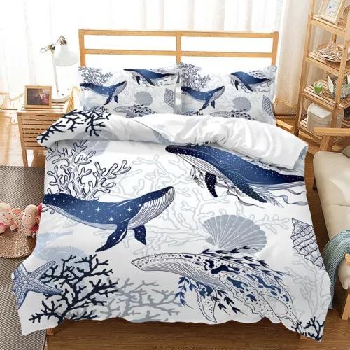 Whale Duvet Cover Set Bed Decoration First Choice Gift Suitable For Children Boys Girls And Adults Soft Warm And Breathable