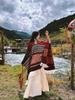Ethnic Style Tassel Shawl: Xinjiang Tibet Yunnan Lijiang Travel Jacquard Outerwear Warm Striped Cape