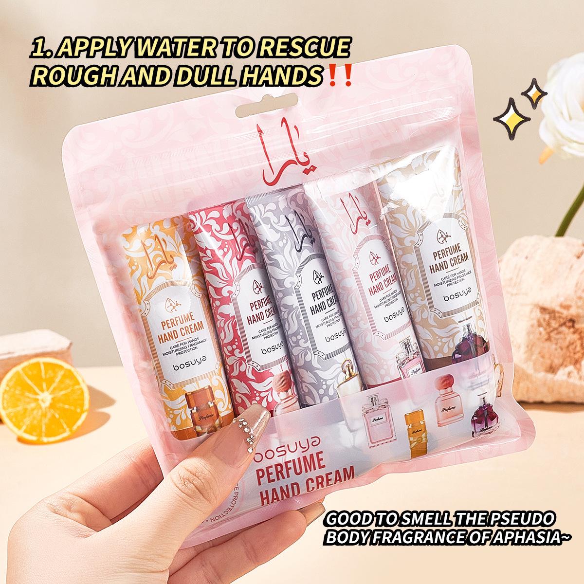 Bosuya Perfume Hand Cream Set - 5 Fragranced Creams