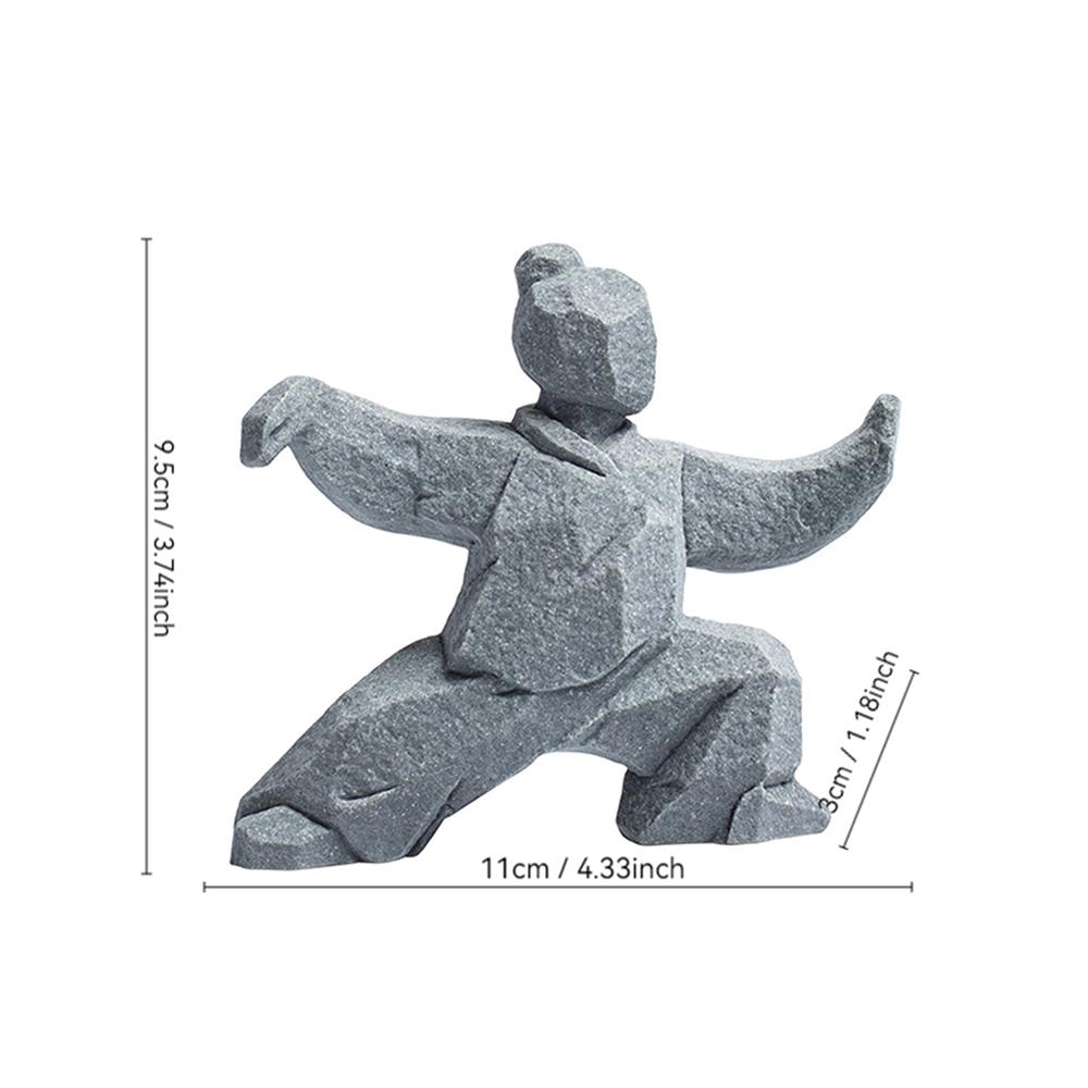 Tai Chi Master Figurine Creative Chinese Style Stone Statue Tabletop Decorations Tea Pet for Tea Lovers Home Office