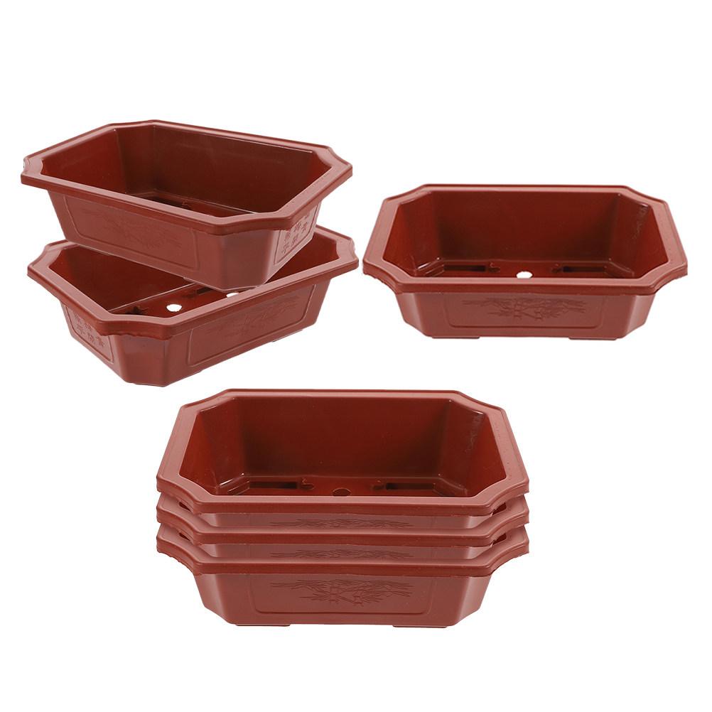 

6Pcs Plastic Flower Pots for Indoor Outdoor Gardening Small Bonsai Planter Pots with Drainage Holes Balcony Yard Plant Holders 24x17x7cm