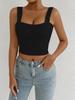 2026 Spring/Summer Women's Wide Shoulder Camisole: Double Layer Fabric, Slim Fit, Not See-Through