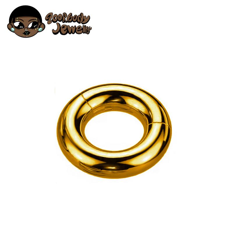 ASTM F136 Titanium Large Gauge 4G 6G 8G 10G Single Hinged Clicker Segment Hoop Ring Mirror Septum Nose Piercing Anodizing Body
