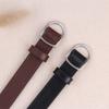 Nonporous Women'S Thin Belt Simple Korean Metal Buckle Pu Leather Belts Jeans Dress Decorative Waist Strap
