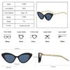 Retro Cat Eye Colorful Sunglasses Women Brand Designer Trending Men Metal Chain Shades UV400 Dark Green Sun Glasses