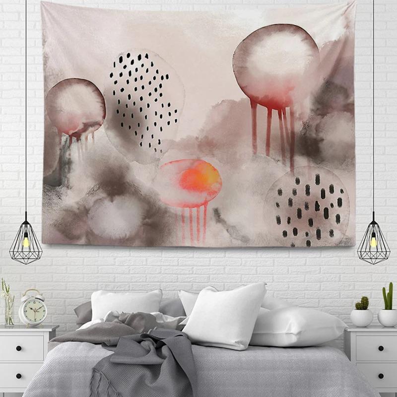 Pink Simple Illustration Decorative Tapestry Home Wall Decoration Office Living Room Tapestry