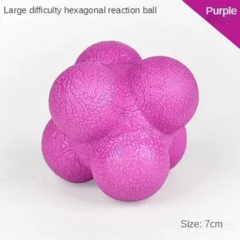 7cm High Density Silicon Rubber Hexagonal Reaction Ball Agility Coordination Reflex Exercise Active Fitness Training Ball