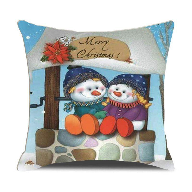 

Рождественская наволочка Санта-Клаус Снеговик наволочка диван автомобильная подушка украшение дома Новый год Рождественский подарок 40x40cm