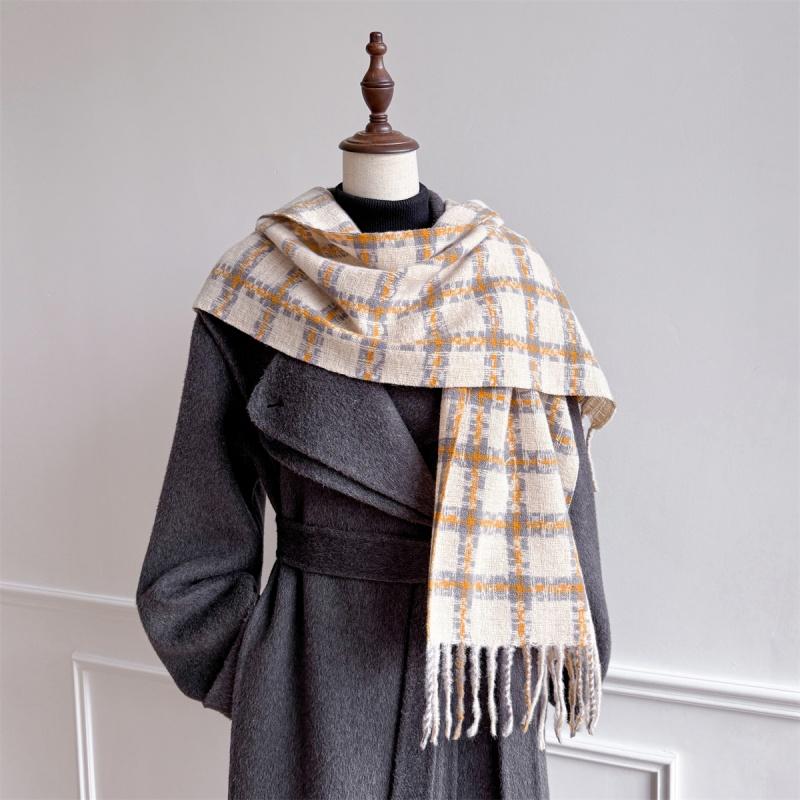Luxury Winter Plaid Scarf for Women Men British Style Cashmere Scarves With Tassel  Christmas Female Winter Warm Clothing
