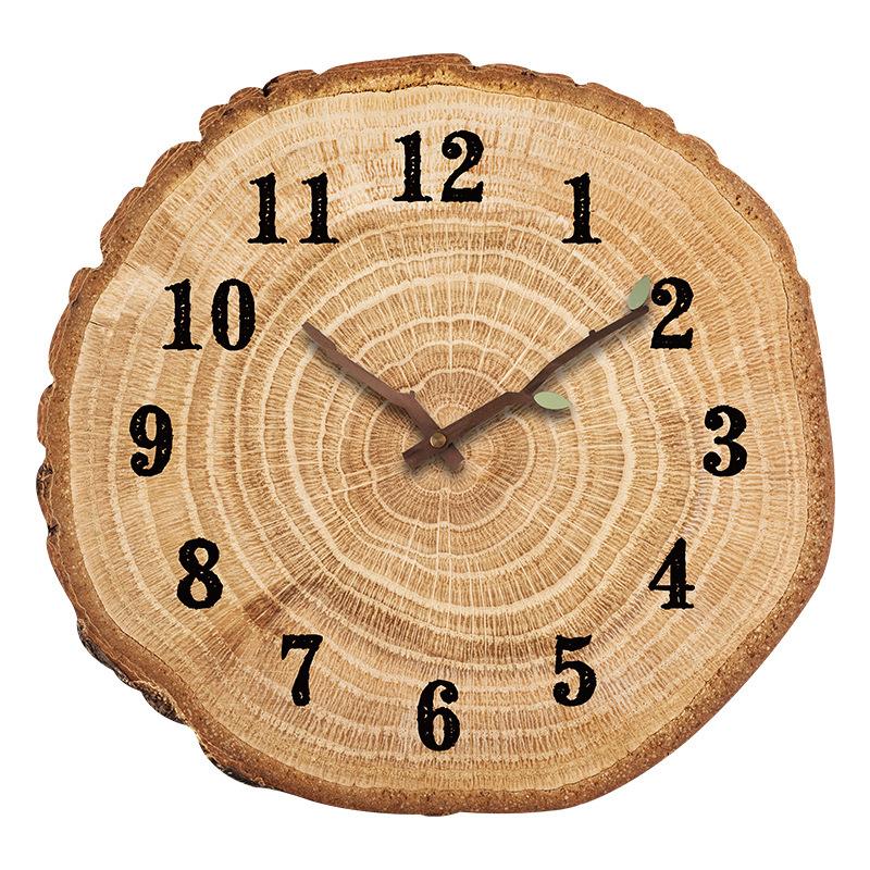 Creative Annual Ring Clock Log Modern Simple Fashionable Annual Ring Wood Grain Home Living Room Personalized Bedroom Wall Clock Clock