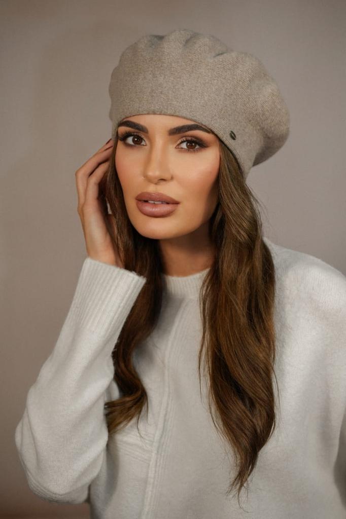 Kamea-Kiang Women' Winter Wool Beret Dark Beige