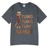 Tung Tung Tung Sahur Lustiges Italienisches Gehirnfäule Baseballschläger Meme T-Shirt Unisex Kleidung Mode T-Shirts Unisex Sommer Rundhals T-Shirt
