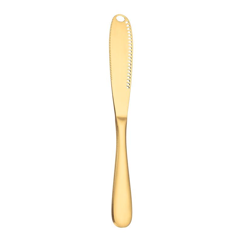 Stainless Steel Serrated Butter Knife with Holes for Spreading Cream Cheese and Jam