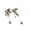Long Tassels Round Metal Ball Pendant For Women European American Style Dangle Earrings Party Jewelry