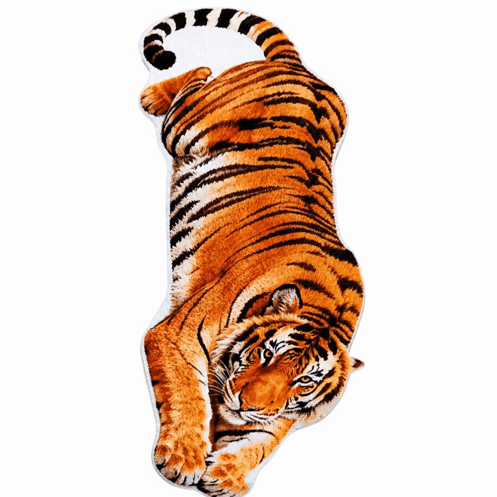 2D Flat Tiger Bedroom Carpet Non-slip Doormat Unique Bedside Rug  Home Decor