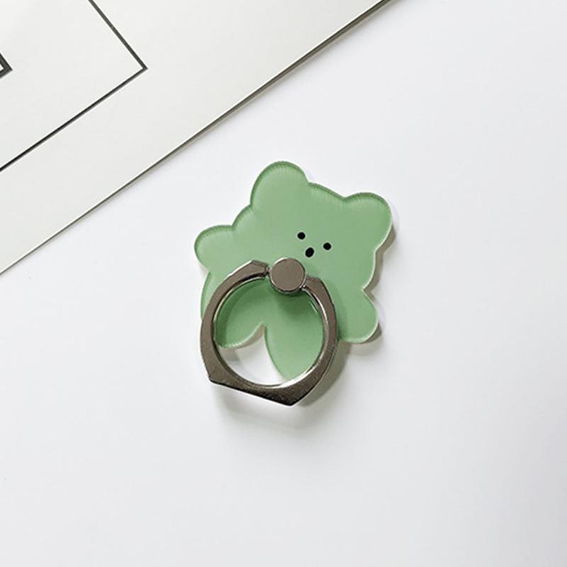 Cute Bear Phone Holder Flowers Finger Ring Stand Lazy Bracket Phone Kickstand